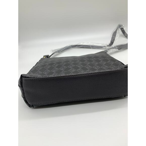 Isaac Mizrahi Live Crossbody Bag Women Multi Pouch Signature Canvas Gray Purse - Picture 8 of 11